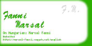 fanni marsal business card